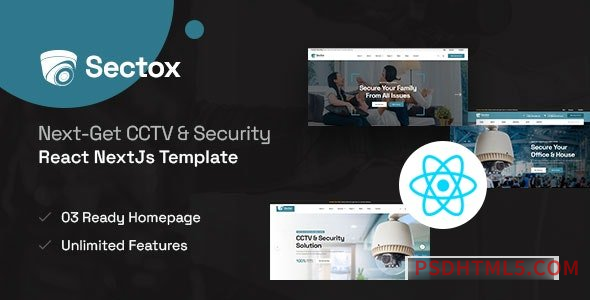 Sectox – CCTV – Security React Next js Template-尚睿切图网