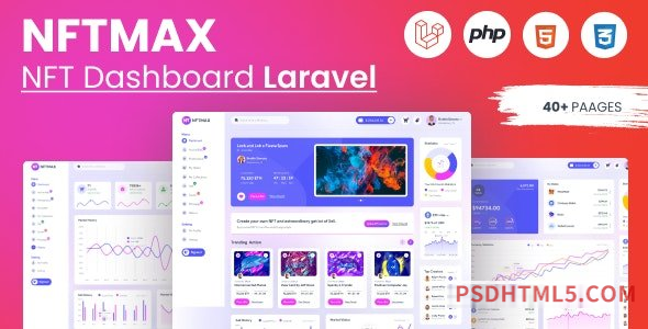 Nftmax – Bootstrap 5 laravel Admin Templates-尚睿切图网