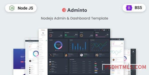 Adminto - NodeJS Admin - Dashboard Template-尚睿切图网