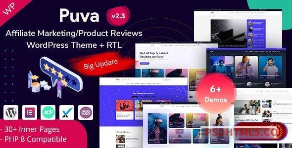 Puva v2.3 - Online Blogging - Affiliate Product Reviews wordpress主题-WordPress Theme-尚睿切图网