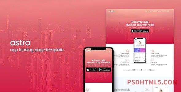 Astra – App Landing Page Template-尚睿切图网