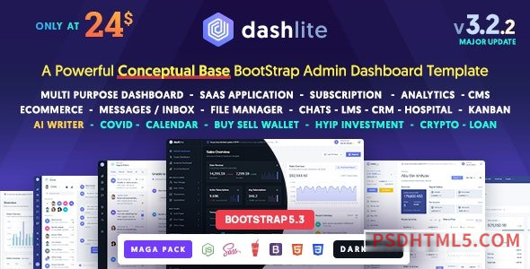 DashLite v3.2.2 – Bootstrap Responsive Admin Dashboard Template-尚睿切图网