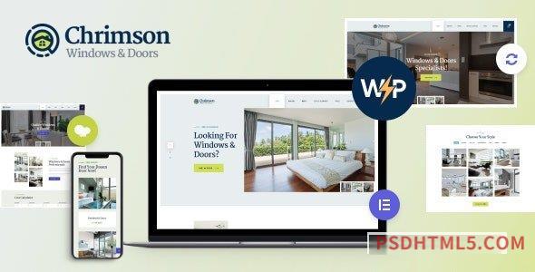 Chrimson v1.2.7 – Windows – Doors Services Store wordpress主题-WordPress Theme + Elementor-尚睿切图网