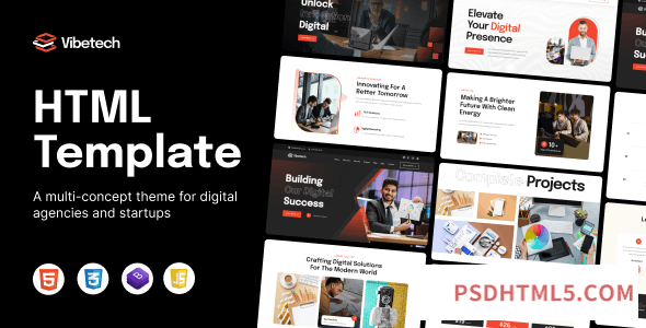 Vibetech – Creative Digital Agency Html Template-尚睿切图网