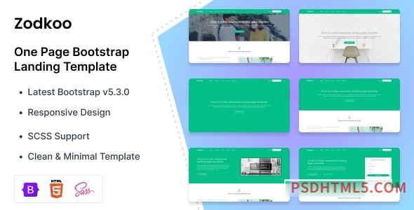 Zodkoo v3.0.0 - Bootstrap Landing Page Template-尚睿切图网