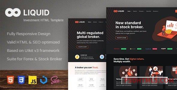 Liquid – Investment and Stock Broker HTML Template-尚睿切图网