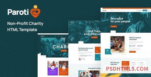 Paroti – Non Profit Charity HTML Template-尚睿切图网