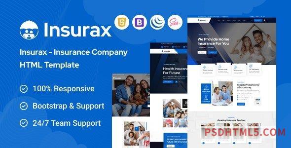 Insurax – Insurance Company HTML Template-尚睿切图网