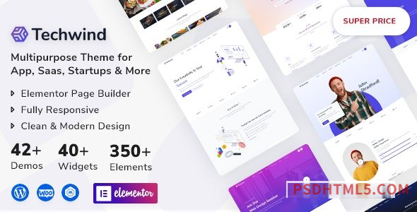 Techwind v1.0.1 – Multipurpose Landing Page wordpress主题-WordPress Theme-尚睿切图网