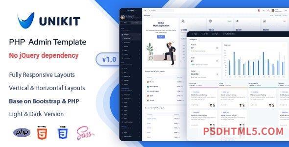 Unikit – PHP Admin – Dashboard Template-尚睿切图网