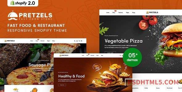 Pretzels – Fast Food – Restaurant Responsive Shopify Theme-尚睿切图网