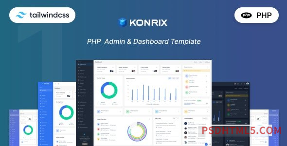 Konrix – PHP Tailwind CSS Admin – Dashboard Template-尚睿切图网