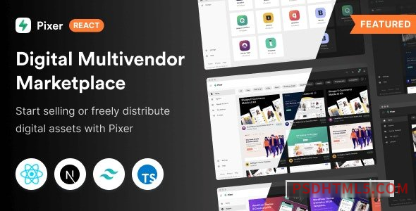 Pixer v4.1.0 – React Multivendor Digital Marketplace Template-尚睿切图网