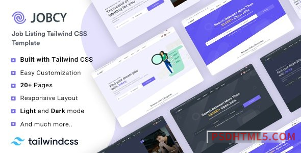 Jobcy – Tailwind CSS Job Listing – Job Board Template-尚睿切图网