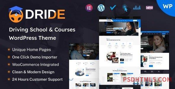 Dride v1.0 – Driving School – Courses wordpress主题-WordPress Theme-尚睿切图网