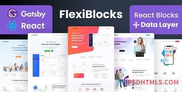 FlexiBlocks v4.0.0 - React Gatsby Landing Page Templates-尚睿切图网