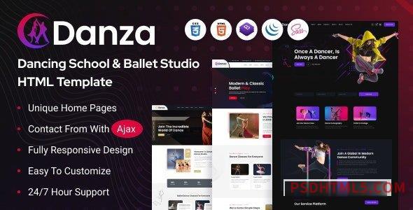 Danza v1.0 - Dancing School and Ballet Studio HTML Template-尚睿切图网