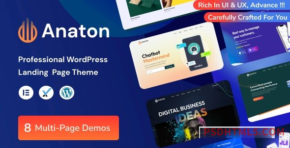 Anaton v1.0 – SaaS Landing Page wordpress主题-WordPress Theme-尚睿切图网