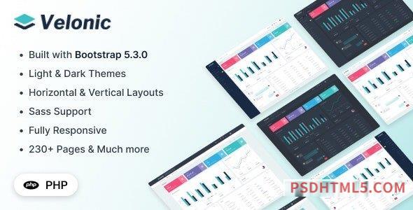 Velonic - PHP Admin - Dashboard Template-尚睿切图网