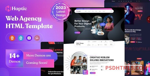 Haptic – Web Design Agency HTML Template-尚睿切图网