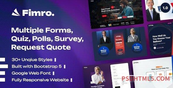 Fimro – Survey Poll Quiz – Application Multistep Form Template-尚睿切图网