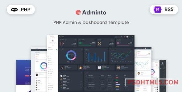 Adminto – PHP Admin Dashboard Template-尚睿切图网