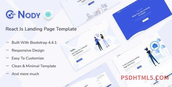 Nody v1.0 – React Js Landing Page Template-尚睿切图网