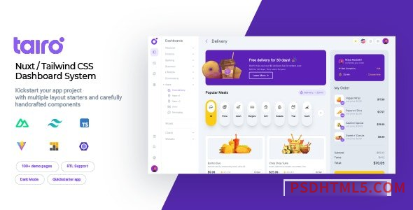 Tairo v1.3.0 – Multipurpose Nuxt Tailwind CSS Dashboard System-尚睿切图网