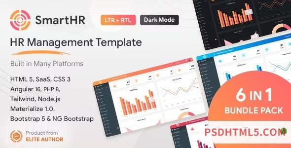 SmartHR v3.9.7 – HRMS, Payroll, HR Project Management Admin Dashboard Html, Angular, PHP Bootstrap Template-尚睿切图网