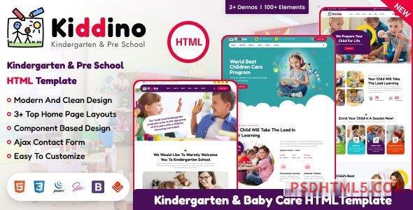 Kiddino – Kids, Children, School – Kindergarten HTML Template-尚睿切图网