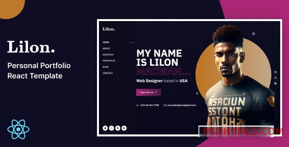 Lilon – Personal Portfolio ReactJs Template-尚睿切图网