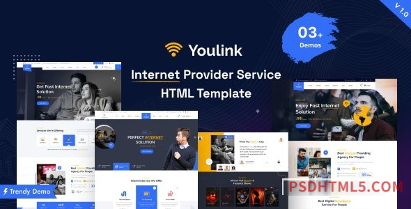 Youlink – Broadband – Internet Services HTML5 Template + RTL-尚睿切图网