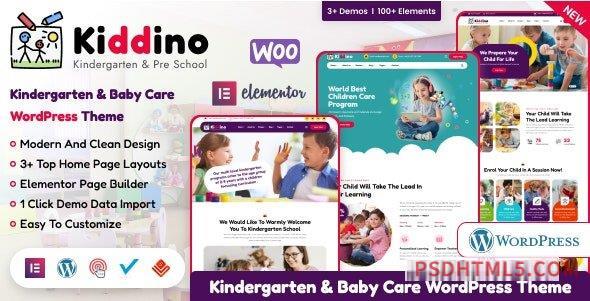 Kiddino v1.0.0 – Kids – Kindergarten wordpress主题-WordPress Theme-尚睿切图网