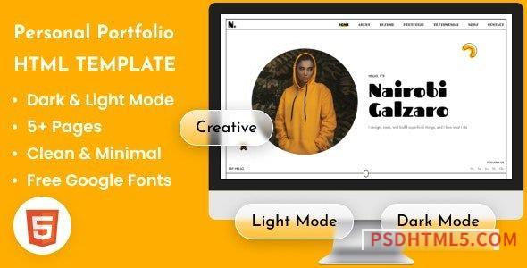 Nairobi - Personal Portfolio CV HTML Template-尚睿切图网