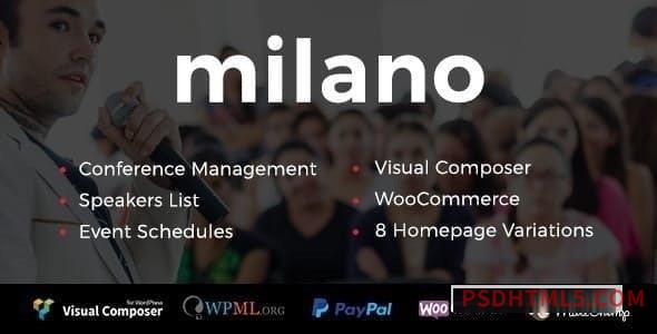 Milano v1.1.2 – Event – Conference WordPress-尚睿切图网