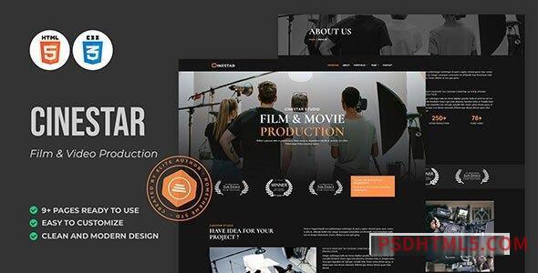 Cinestar – Film – Video Production HTML Template-尚睿切图网