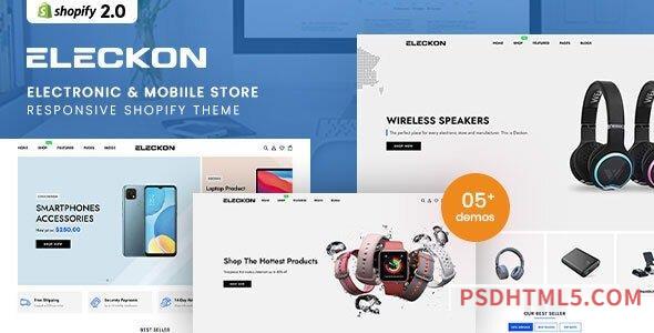 Eleckon v1.0 – Electronic Store Responsive Shopify Theme-尚睿切图网