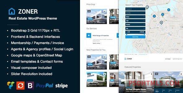 Zoner v4.2 – Real Estate wordpress主题-WordPress Theme-尚睿切图网