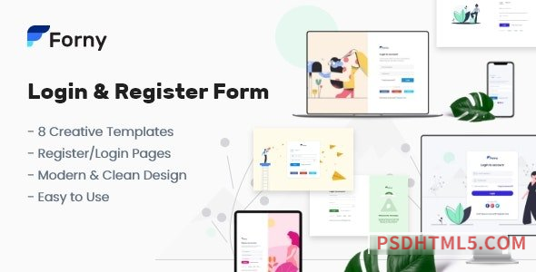 Forny – Login and Register Form Templates-尚睿切图网