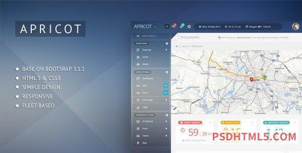 Apricot v1.3 – Navigation Admin Dashboard Template-尚睿切图网