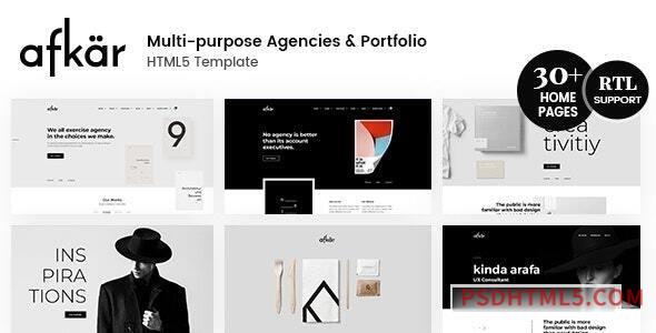Afkar - Creative Multi-Purpose HTML Theme-尚睿切图网