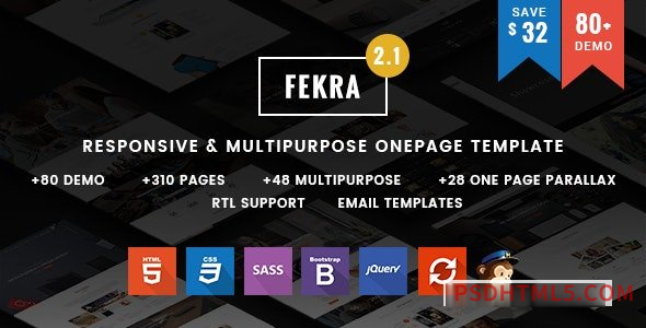 Fekra – Responsive One/Multi Page HTML5 Template-尚睿切图网