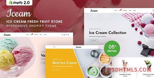 Iceam – Ice Cream Shop Responsive Shopify Theme-尚睿切图网