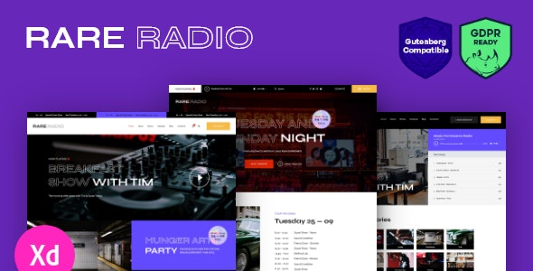 Rare Radio v1.0.9 - Online Music Radio Station - Podcast wordpress主题-WordPress Theme-尚睿切图网