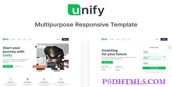 Unify v3.2.2 - 多用途响应式模板-尚睿切图网