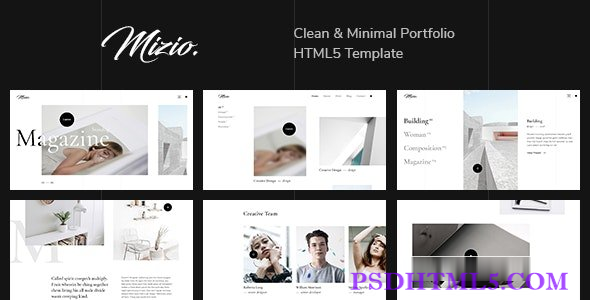 Mizio – Clean &ampamp; Minimal Portfolio HTML5模板-尚睿切图网