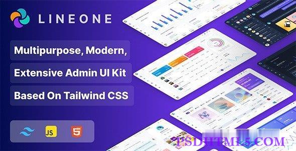 Lineone v1.4.1 – 基于HTML、HTML + Laravel的多用途尾风CSS管理模板-尚睿切图网