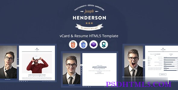 Henderson – vCard & Resume HTML5模板-尚睿切图网