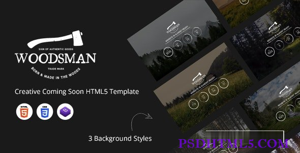 Woodsman – 创意即将发布HTML5模板-尚睿切图网