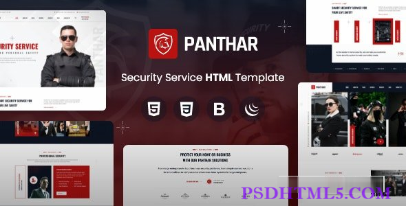 Panthar - 家庭安保服务HTML模板-尚睿切图网